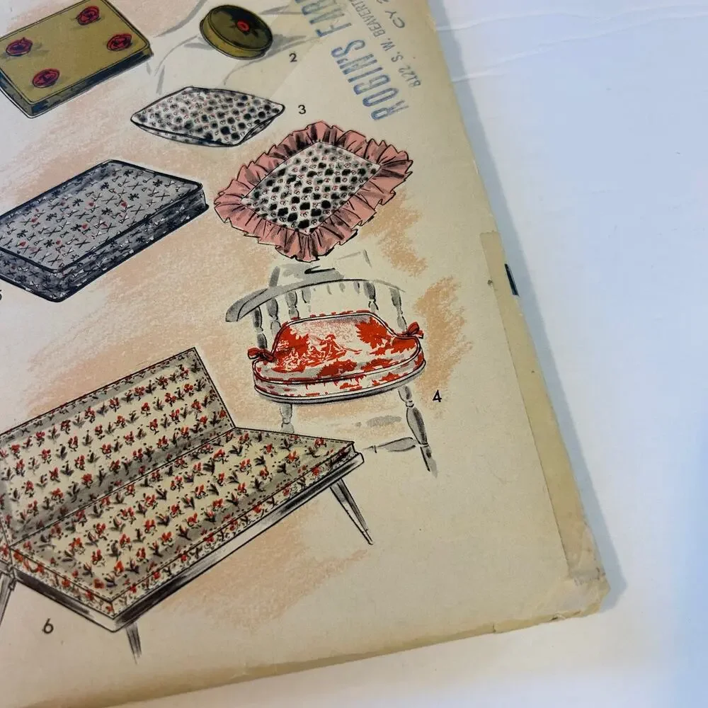 Advance Vintage 1956 Decorator Pattern #6708 Pillows‎ and Cushions HTF RARE